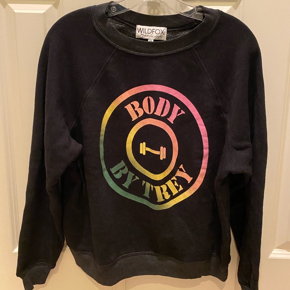 Wildfox Womens Graphic Sweatshirt Body by Trey Sommers Size XS Black. NWT! $118
